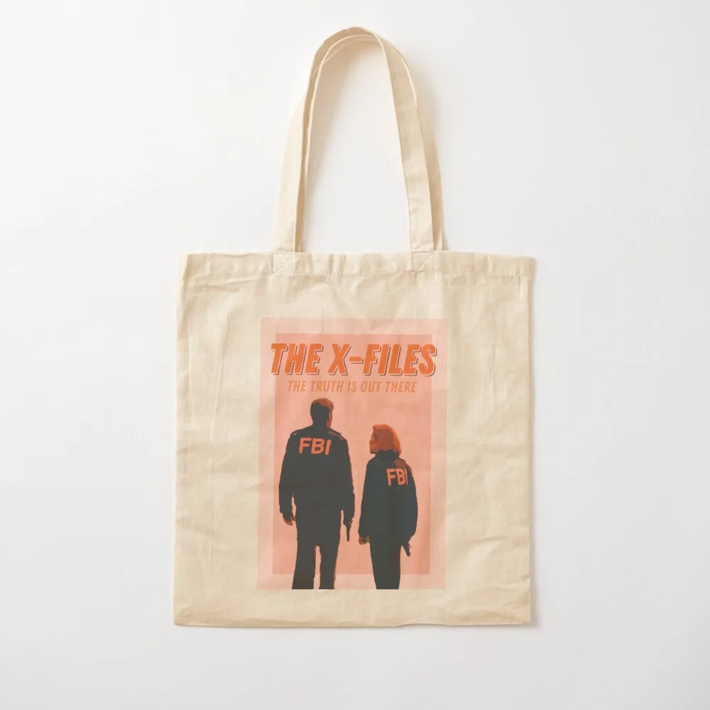 Mulder and Scully X-FILES Vintage Inspired Retro Poster Tote Bag Beach bag shopping bag logo Canvas Tote