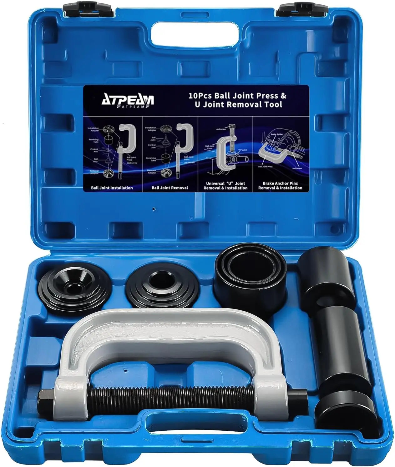 

Ball Joint Press Tool with 4WD Adapters for 2WD/4WD Cars & Light Trucks