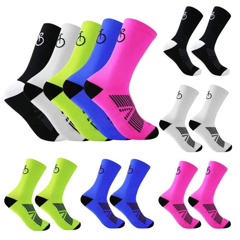 

5 Pairs Cycling Socks Men MTB Bike Socks Breathable Mesh Road Bicycle Sock Football Men Women Mid Tube Outdoor Sport Racing Sock
