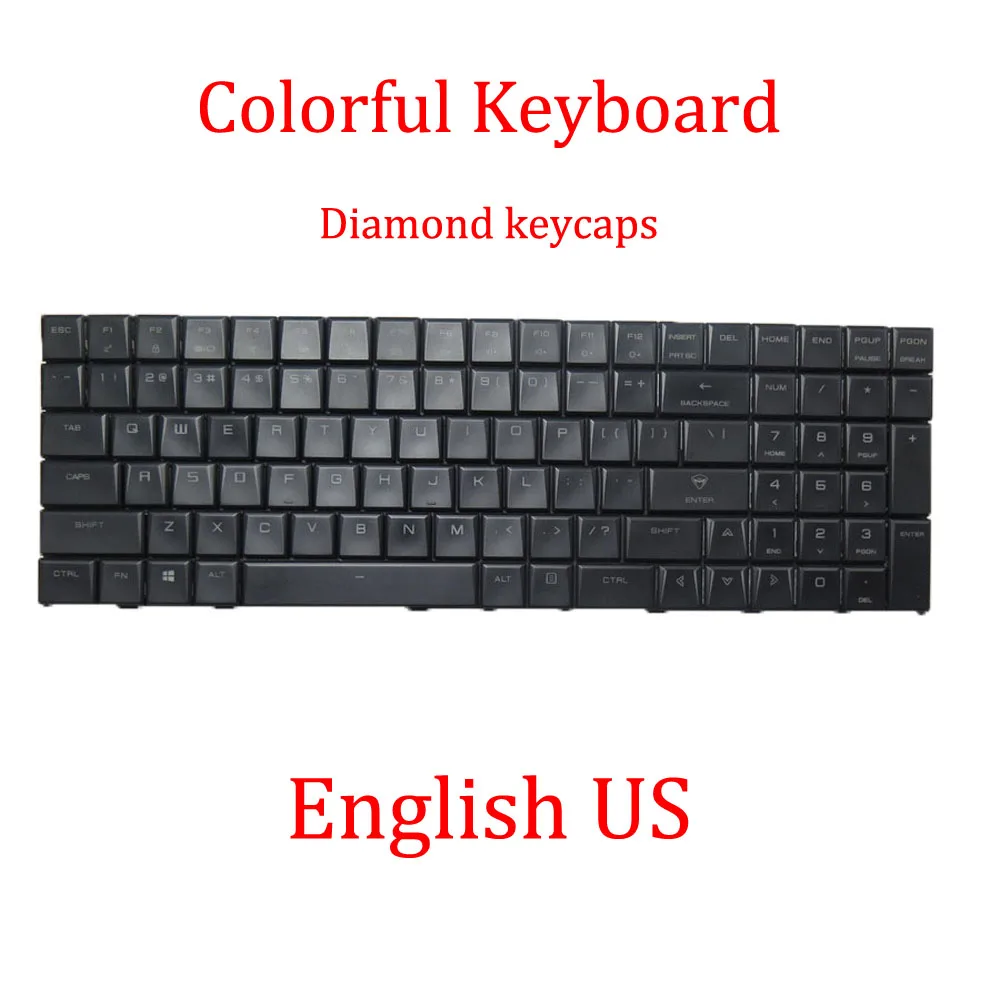 YD Colorful Keyboard Mechanical keyboard Oval/Diamond keycaps For 한성컴퓨터 For Hansung TFG256ZT English US With Small Ctrl Black