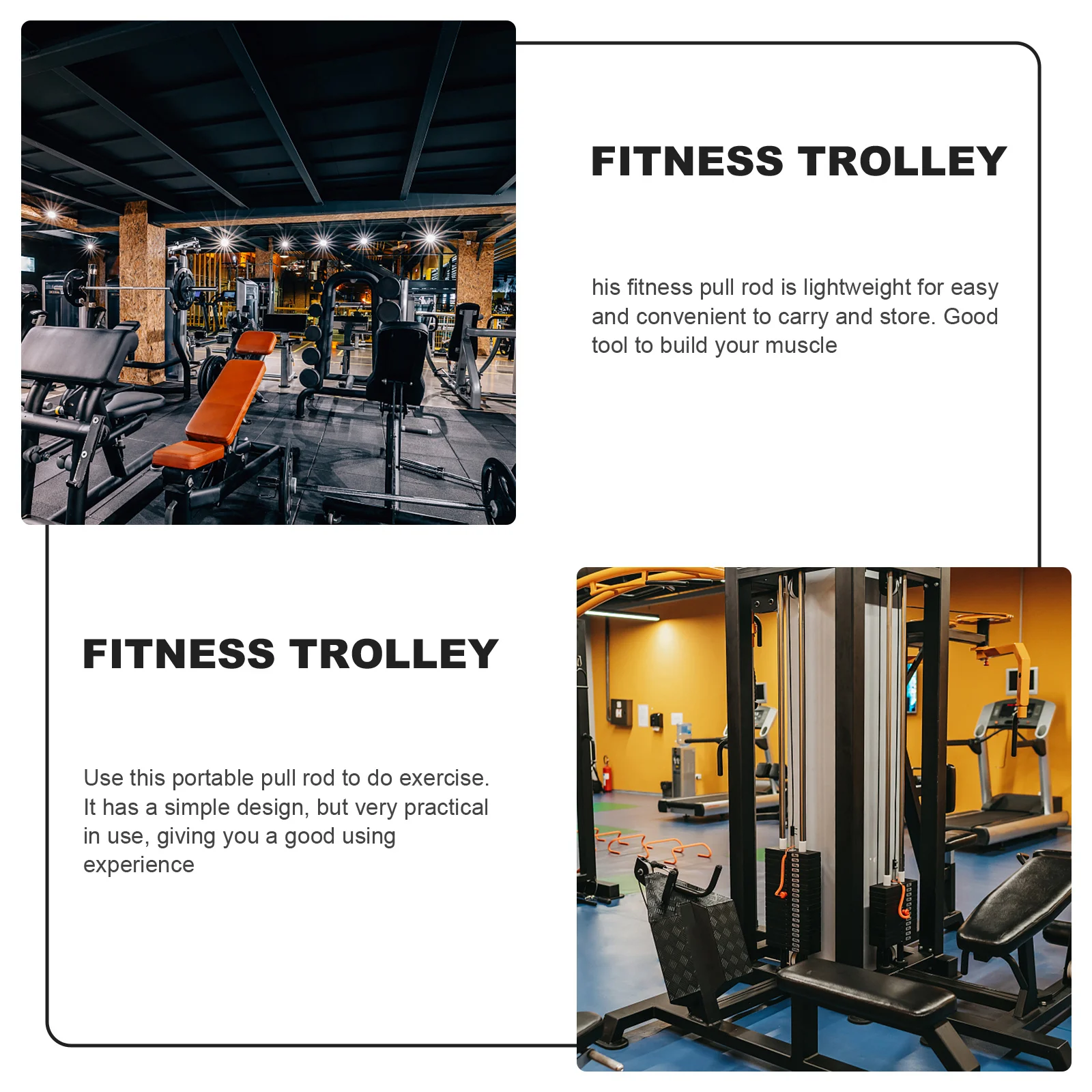 Fitness Trekstang Draagbare Spiertrainingsstang Voor Biceps Triceps Rugschouder Workout Spanningsaccessoires