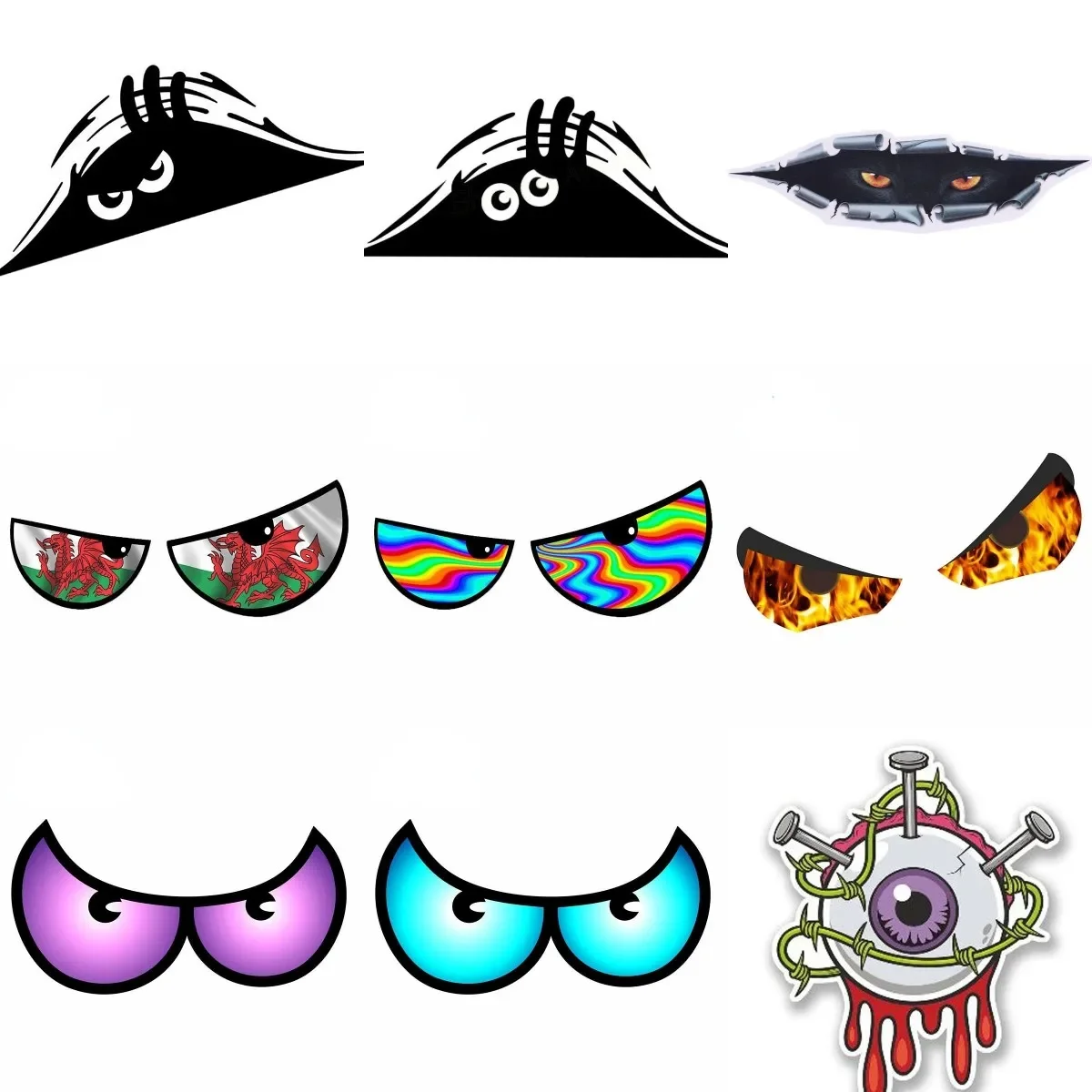 

Evil eyes creative personalized PVC waterproof Stickers Accessories for Decorate car van helmet bumper Table motorcycle off-road