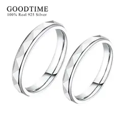 Moda 1 pezzo anello di gestione puro 100% 925 Sterling Silver Wave Edge wedge Wedding Band anniversario gioielli per coppia donna uomo