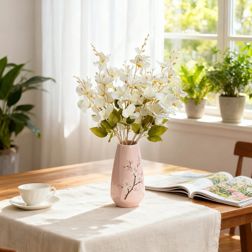 

Artificial Flowers Silk Magnolia Outdoor Courtyard Wedding Bridal Bouquet Vase Home Room Table Decor Festival Pretty Arrangement