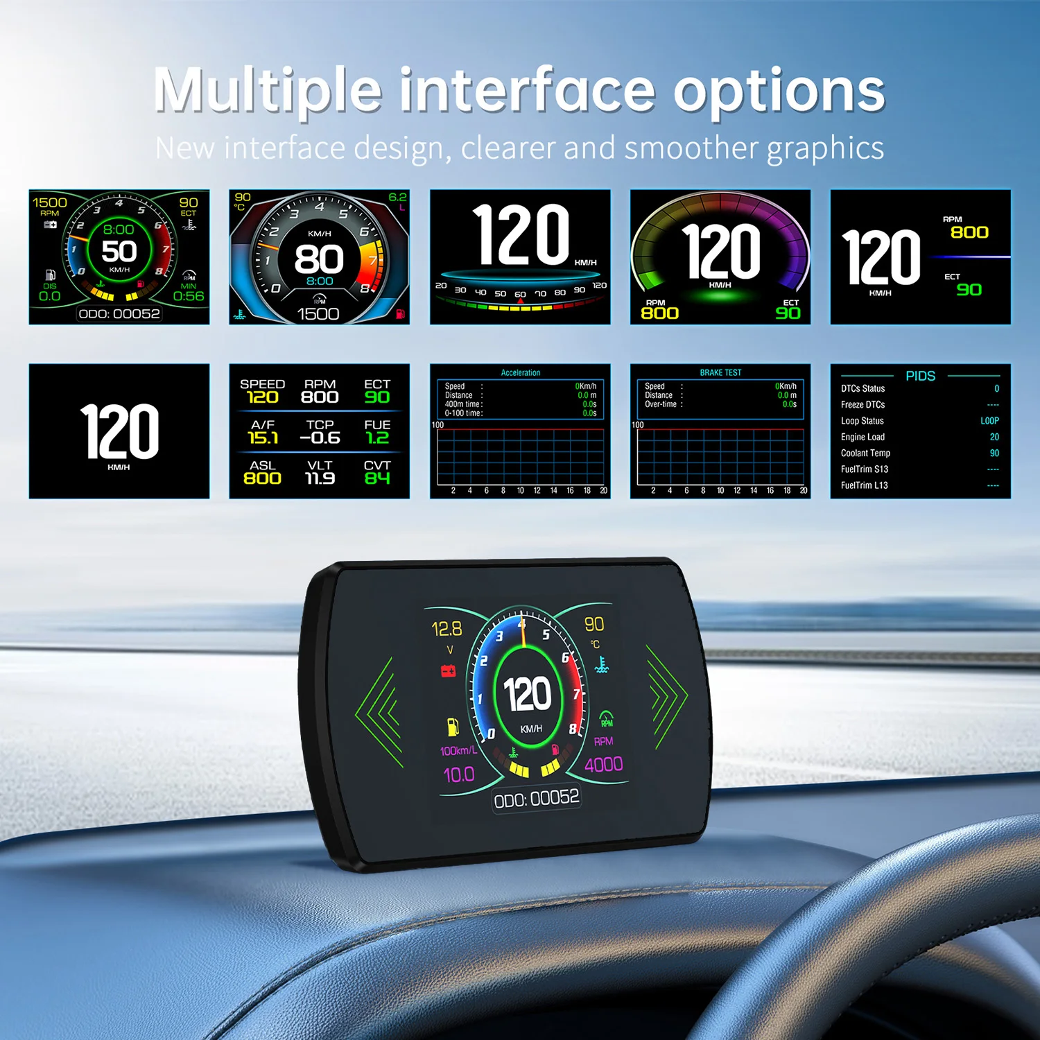 

НОВЫЙ автомобильный OBD2 P12 Проекционный дисплей для HUD OBD Автомобильный датчик Умный цифровой измеритель скорости Читание топлива Код неисправности Вождение компьютера