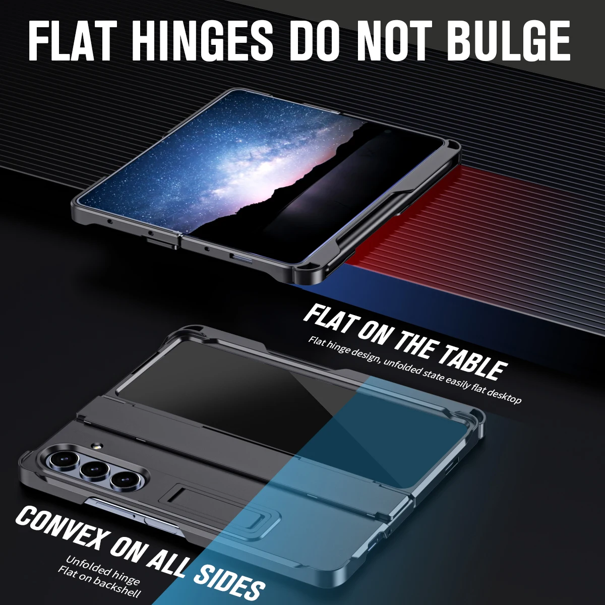 For Samsung Galaxy Z Fold 7 6 5 4 3 Luxury Phone Case Hinge Invisible Bracket Screen Glass Protect Film & Pen ,Shockproof Cover