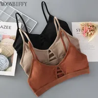 Thin Strap Bra Sexy Lingerie Seamless Hollow Out Soft Bras for Women Wireless Push Up Slim Fit Bralette Comfortable Underwear
