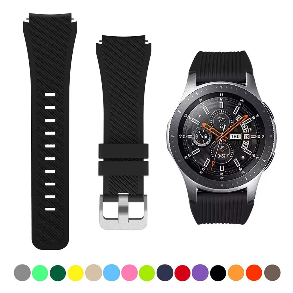 22mm Silicone Strap For Samsung Galaxy Watch 46mm Gear S3 Smart Watch Band for Huami Amazfit GTR 47mm Pace Stratos 3 2 2S