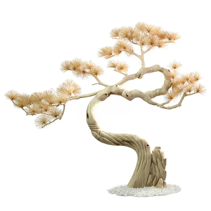 S  Simulated welcome pine large floor ornament solid wood carving large soft decoration