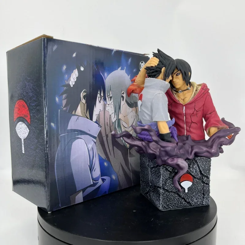 18cm Anime NARUTO Busts Figure Brothers Uchiha Sasuke Itachi Action Figure Statue Figurine Pvc Model Doll Collection Toy Gift