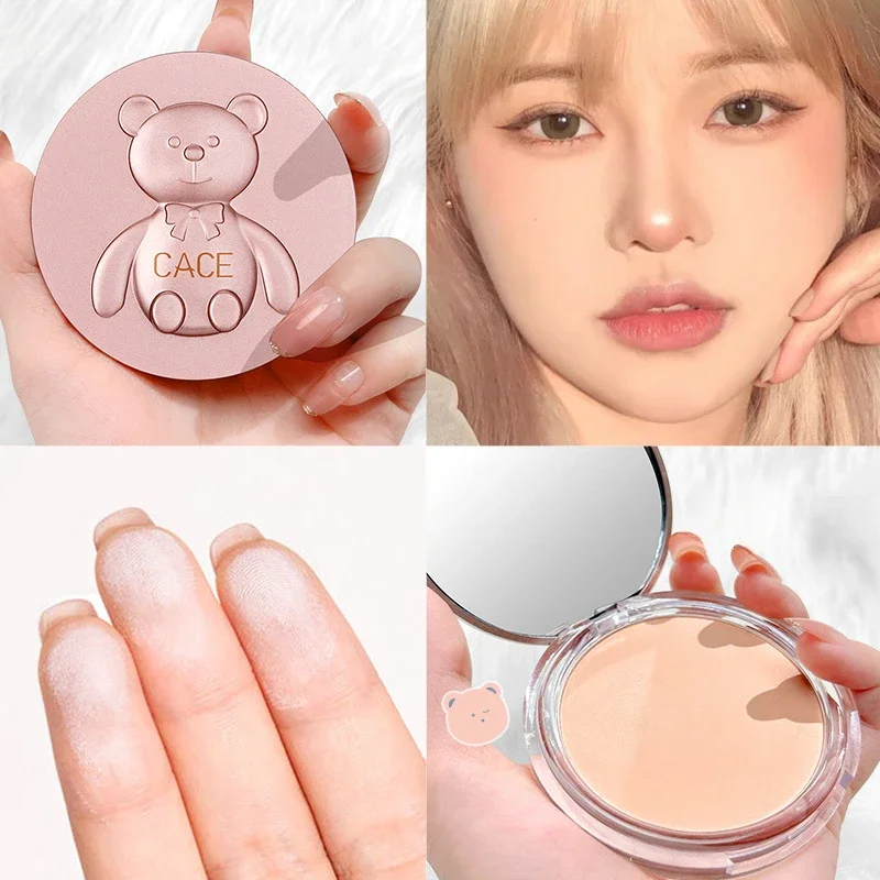 Matte Powder Pressed Oil Control Natural Face Setting Powder Foundation Makeup Full Coverage Compact Waterproof Lasting Cosmetic