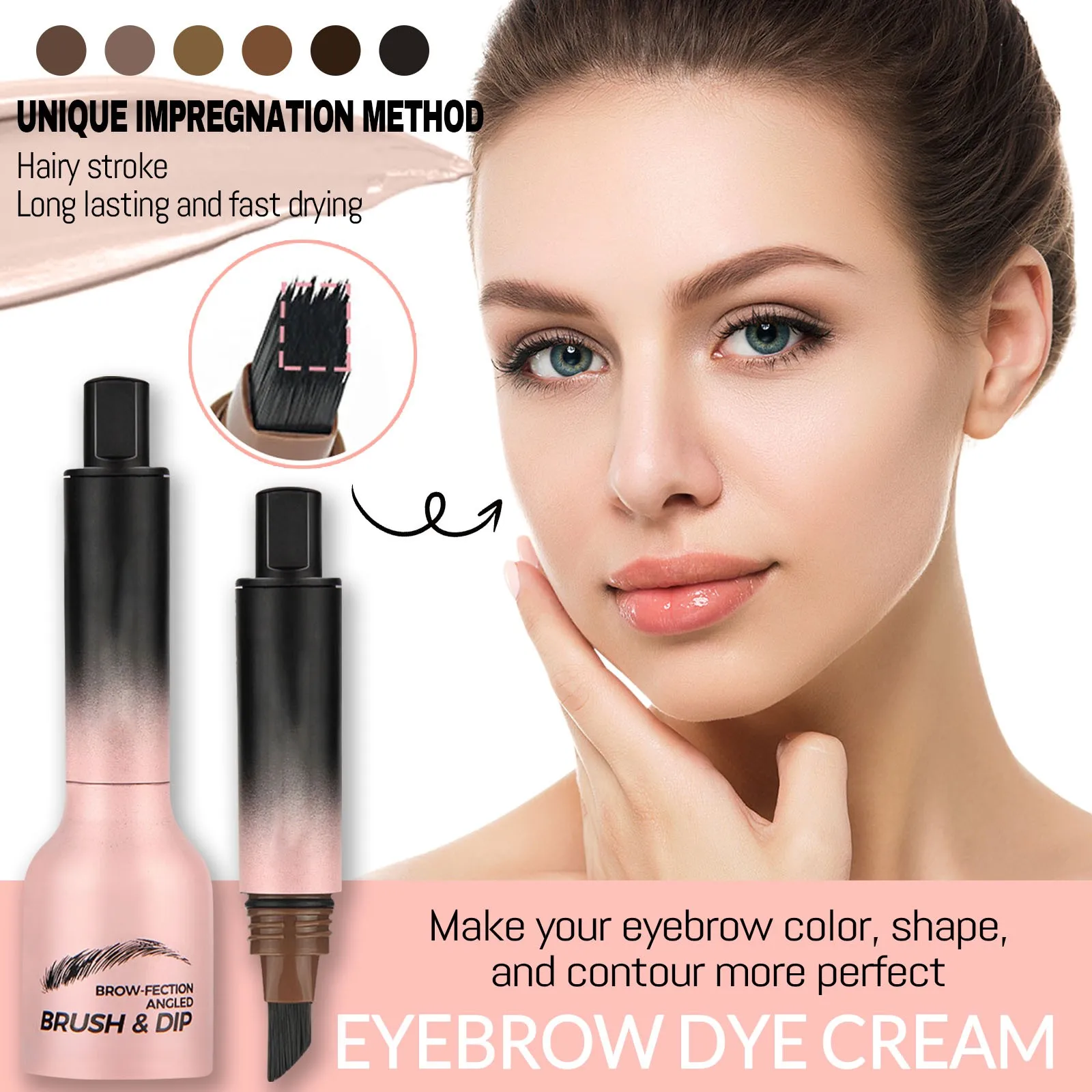 Anglicolor Waterproof Eyebrow Dyeing Cream, No Smudges Eyebrow Dyeing Cream, Long-Lasting Color, No Makeup, Wild Eyebrow