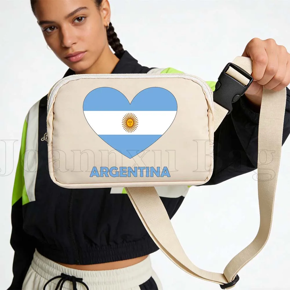 

Argentina Heart Flag Fanny Pack Sports Waist Mobile Bag Portable Fitness Running Girl Women's Gifts Jogging Cycling Phone Bags