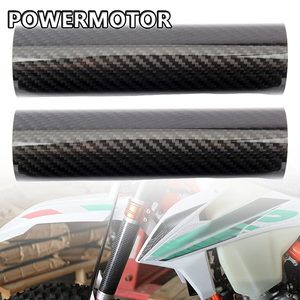 170mm 245mm Motorrad Gabel Protektoren Stoßdämpfer Wraps Carbon Faser Für KTM Honda Universal Motocross Dirt Bike