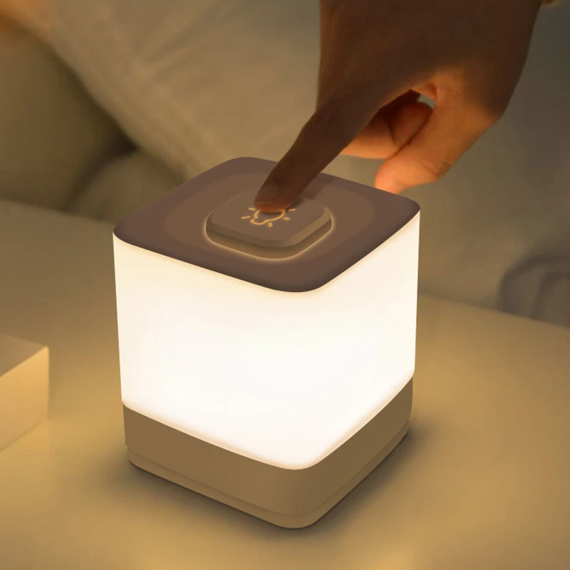 Lámpara de mesita de noche LED de tres colores, dispositivo magnético conmutable recargable por USB, lámpara de pared portátil, batería de larga duración, luz nocturna