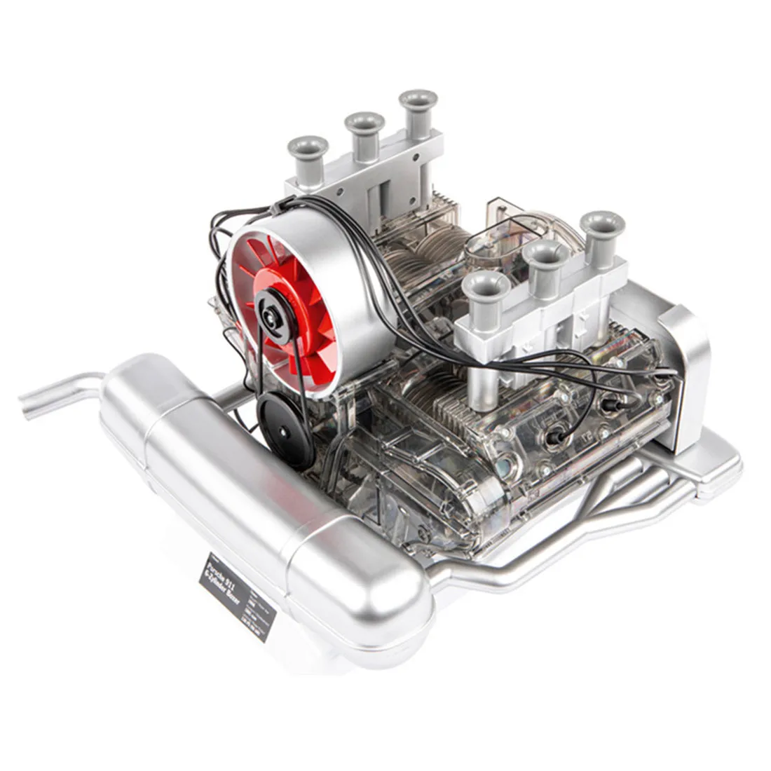 1/4 Mini Engine Model Movable Engine Car Model DIY Assembly Toy Air-cooled 6-cylinder Engine Model Gift