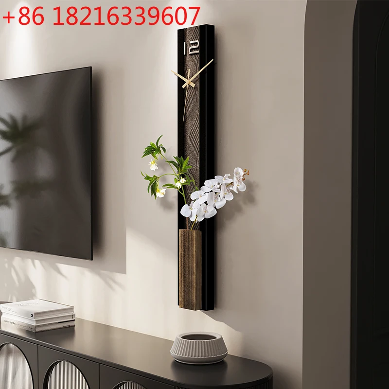 

Retro wall clock, living room background wall painting, high-end sense, porch cabinet, clock creative clock painting