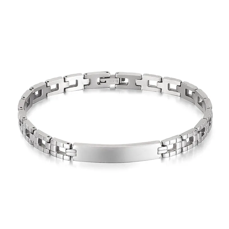 

Apexelle Hip Hop Trendy Jewelry Titanium Steel Bracelet For Men Rectangular Link Chain Simple Bar Bracelet Punk Jewelry