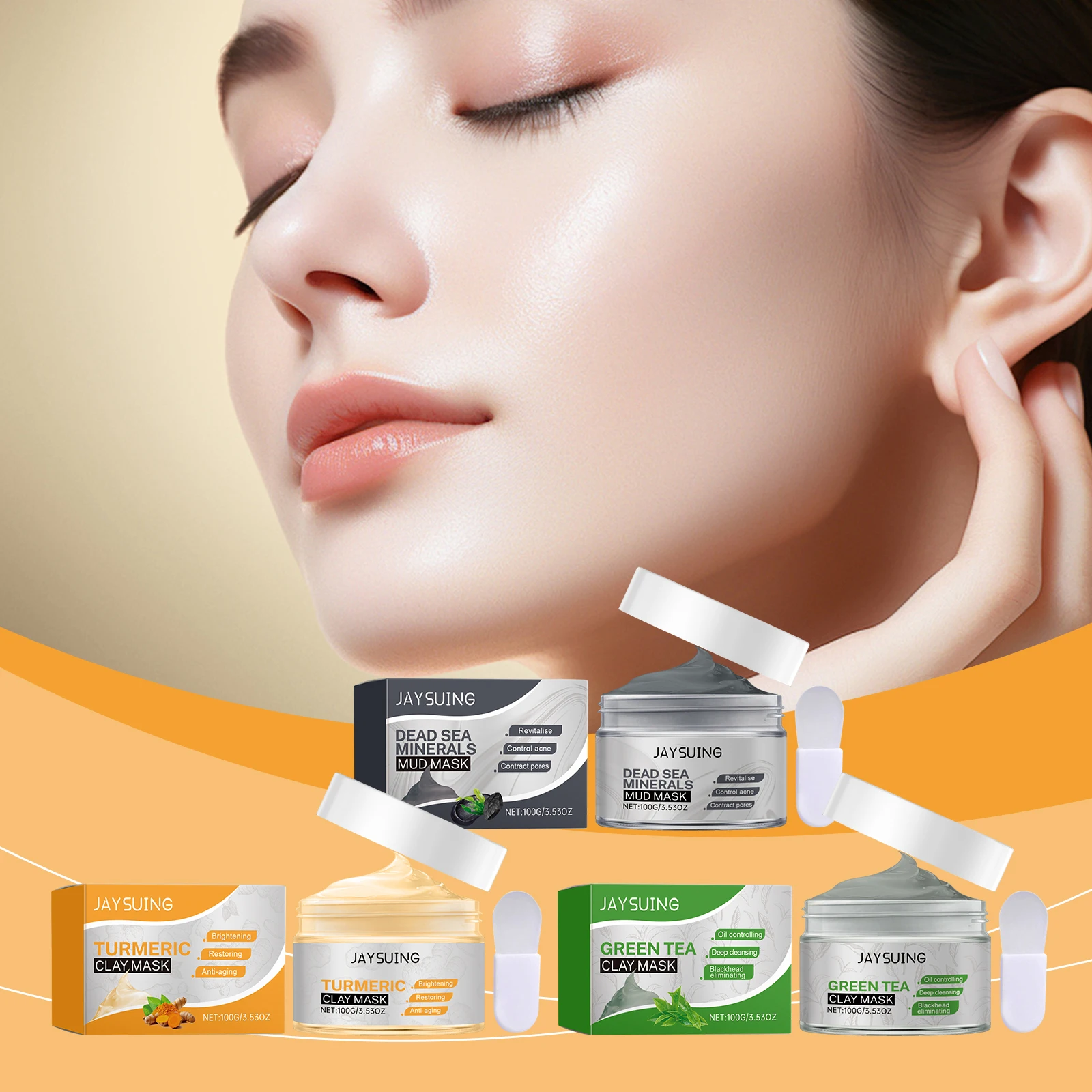 

Jaysuing Face Mud Application Mask Series Moisturizing Oil Control Tightening Gentle Face Skin Uniform Skin Color