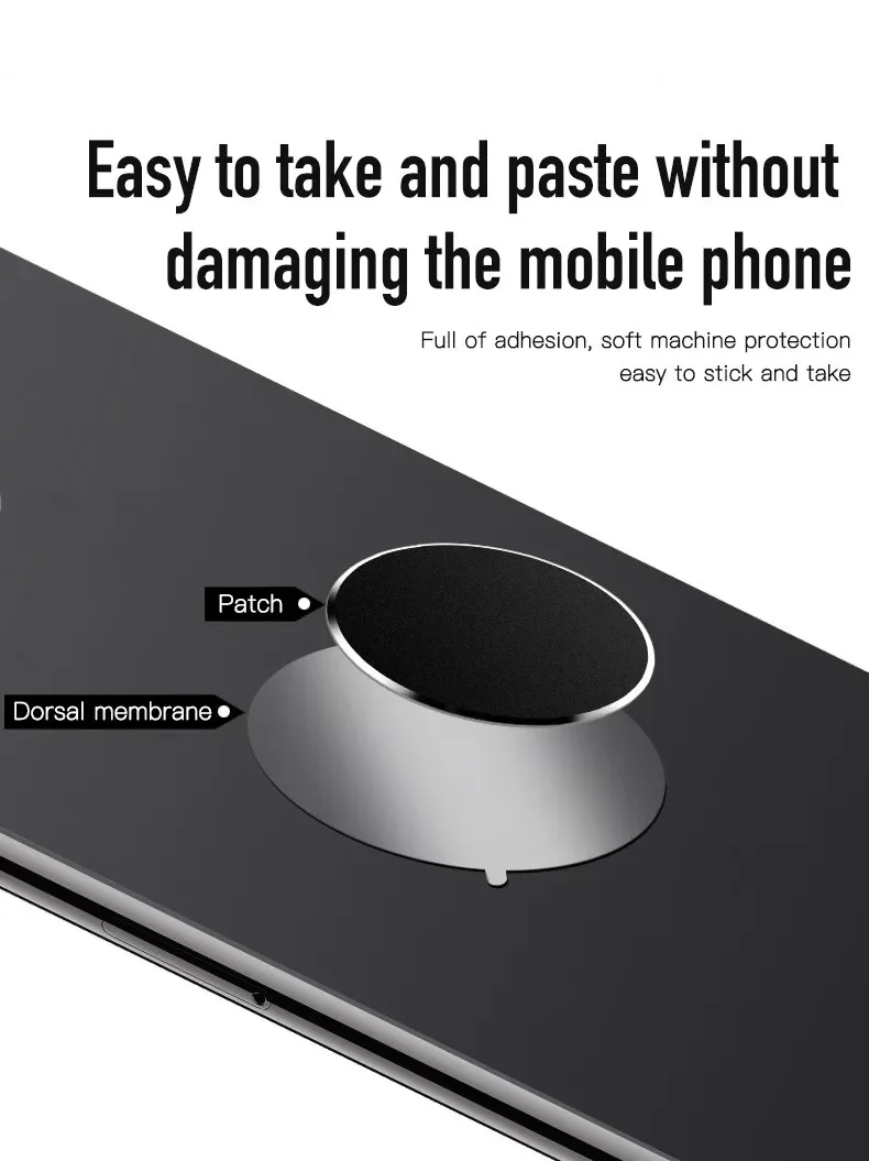 Universal Handy Magnetische Halterung Platte Blatt für Auto Magnet Saugplatten Aluminium Legierung Patch für iPhone Xiaomi Samsung – Detail 2