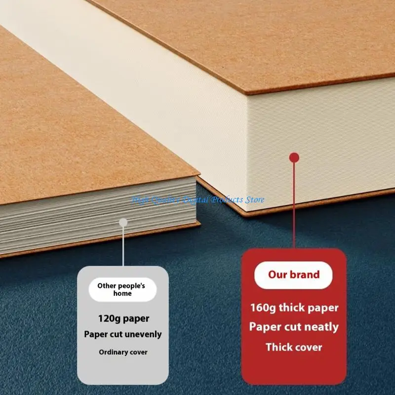 U2JE 16K 8K Professional Sketch Pad 60 Sheets Removable Kraft Cover Art Notebook