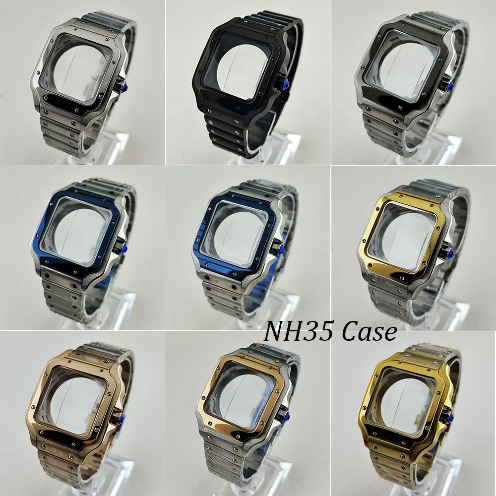 

NH35 Квадратные часы 38 мм Мужской корпус автоматических часов из нержавеющей стали Подходит для часов с механизмом NH35 Аксессуары