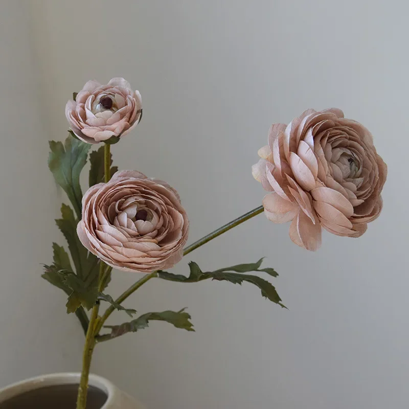 8 Stück Simulationsblumen Seiden-Rote Europäische Klassische Pfingstrosen Hotel-Dekoration Herbst Künstliche Blumen 3-Köpfiger Pfingstrosenzweig – Detail 21