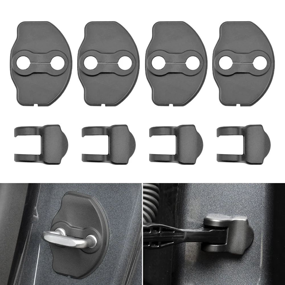 

6/8PCS Car Door Lock Latch Protection Cover 2024 Tesla Model 3 Model Y Door Stop Cover Set