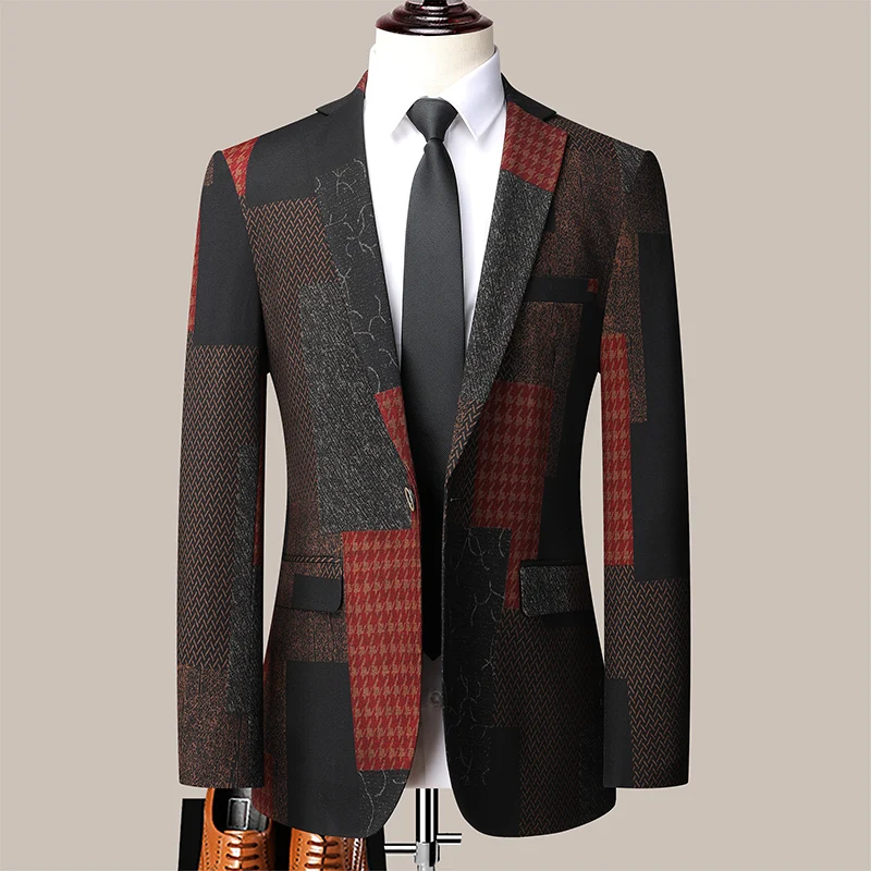 

High Quality 2024 New Handsome Casual Large Size Suit Coat High Elasticity Single Suit Personality Trend Small Suit Fashion