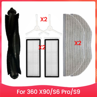 Promotion!For 360 X90, S6 Pro, S9 Robot Vacuum Cleaner Replacement Parts Main Side Brush Hepa Filter Mop Cloth