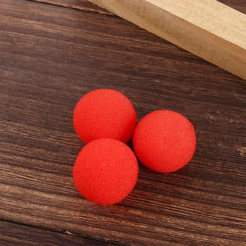 Esponjas grandes de comedia de ilusión Circular de mago, 10 Uds., 2,5 cm/3,5 cm/4,5 cm, bola de esponja mágica, trucos de magia rojos, bola de esponja para dedo