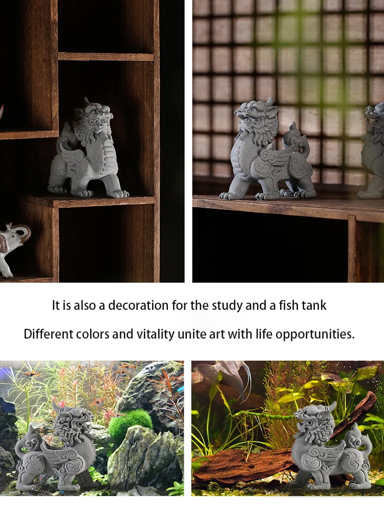 Creative Kirin Pair of Tea Pet Decoration Fish Tank Landscape Living Room Wine Cabinet TV Cabinet Decoration Office Crafts