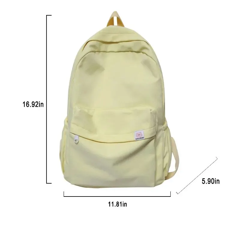 Backpack Soft Sister Solid Color Large Capacity Student Schoolbag 2022 School Season New College Students Ins Backpack