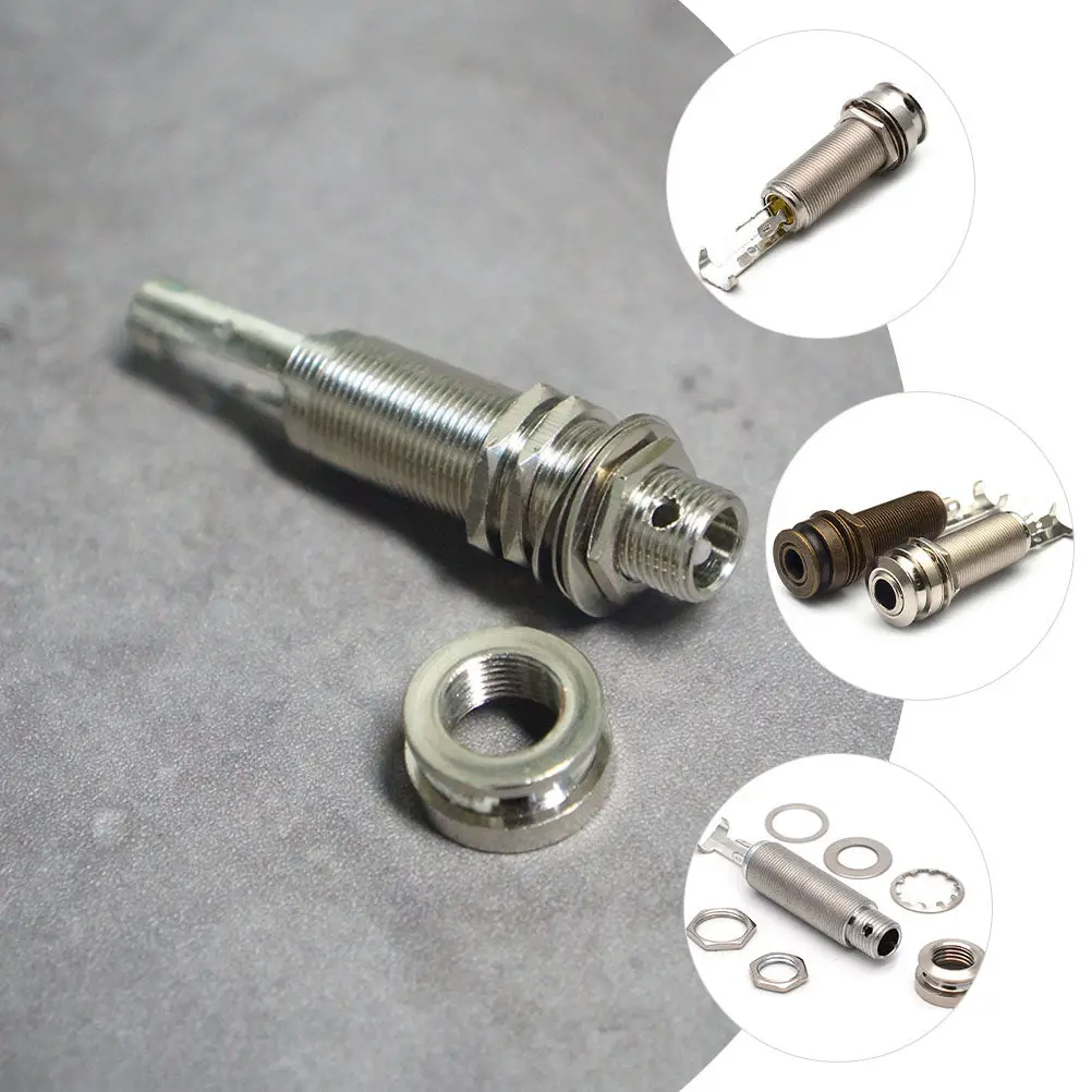 Metal Endpin Plug for Guitar Threaded Cylinder Shape Strong Deformation Resistant Long Service Life Guitar Output Socket Pickup