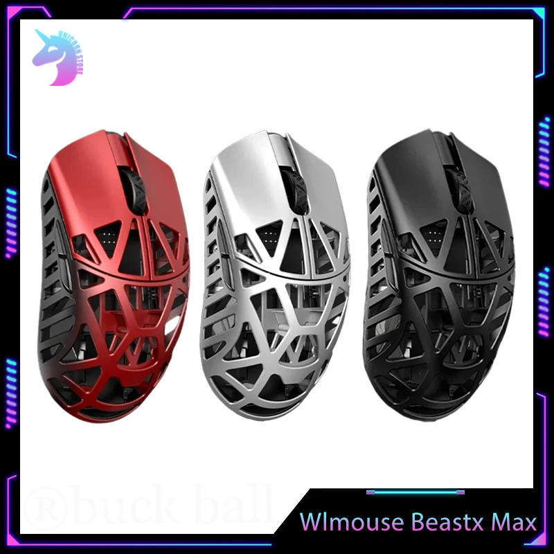 New Wlmouse Beast X Max Beasts Mini Gamer Mouse 2.4G Wireless Mouse 2 Mode Lightweight Magnesium Alloy PAW3395 Gaming Mice Gifts