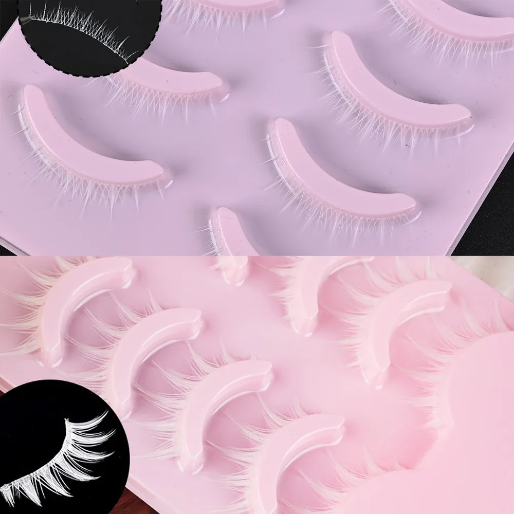 10 클러스터 속눈썹 연장 화이트 전체 클러스터 속눈썹 메이크업 오래 지속되는 풍성한 인조 속눈썹 촘촘한 코스프레용