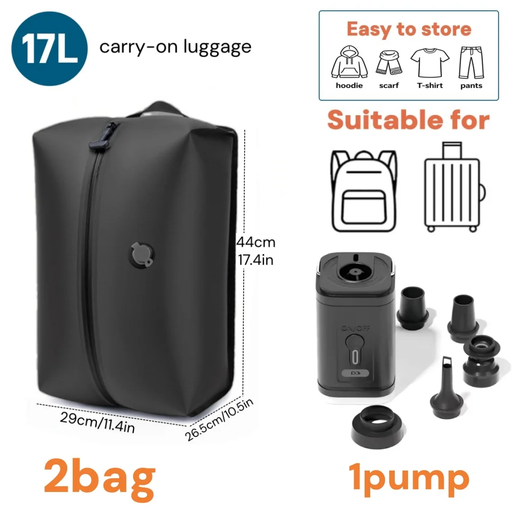 Vakuum-Aufbewahrungsbeutel, Reise-Essentials Koffer-Kleiderorganizer Verpackungstasche Praktisches Zubehör Komprimierbare Packwürfel