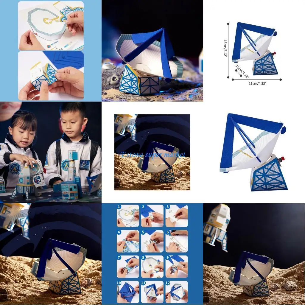 

090B Science Project Paper Crafts for Kid Space Communication System