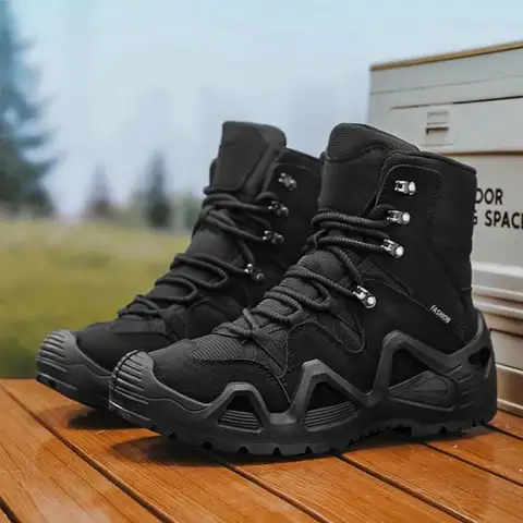 Men's Plus-Size High-Top Autumn Winter Thick-Soled Casual Ankle Boots Outdoor Workwear Mountaineering Tactical Boots