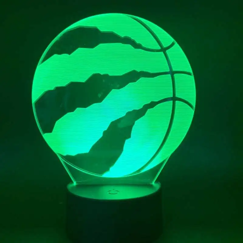 Star Basketball Team 3D Night Light Table Lamps Fans Gift for Christmas, Weddings, Birthdays, and Bedroom Decor 7/16 Colors