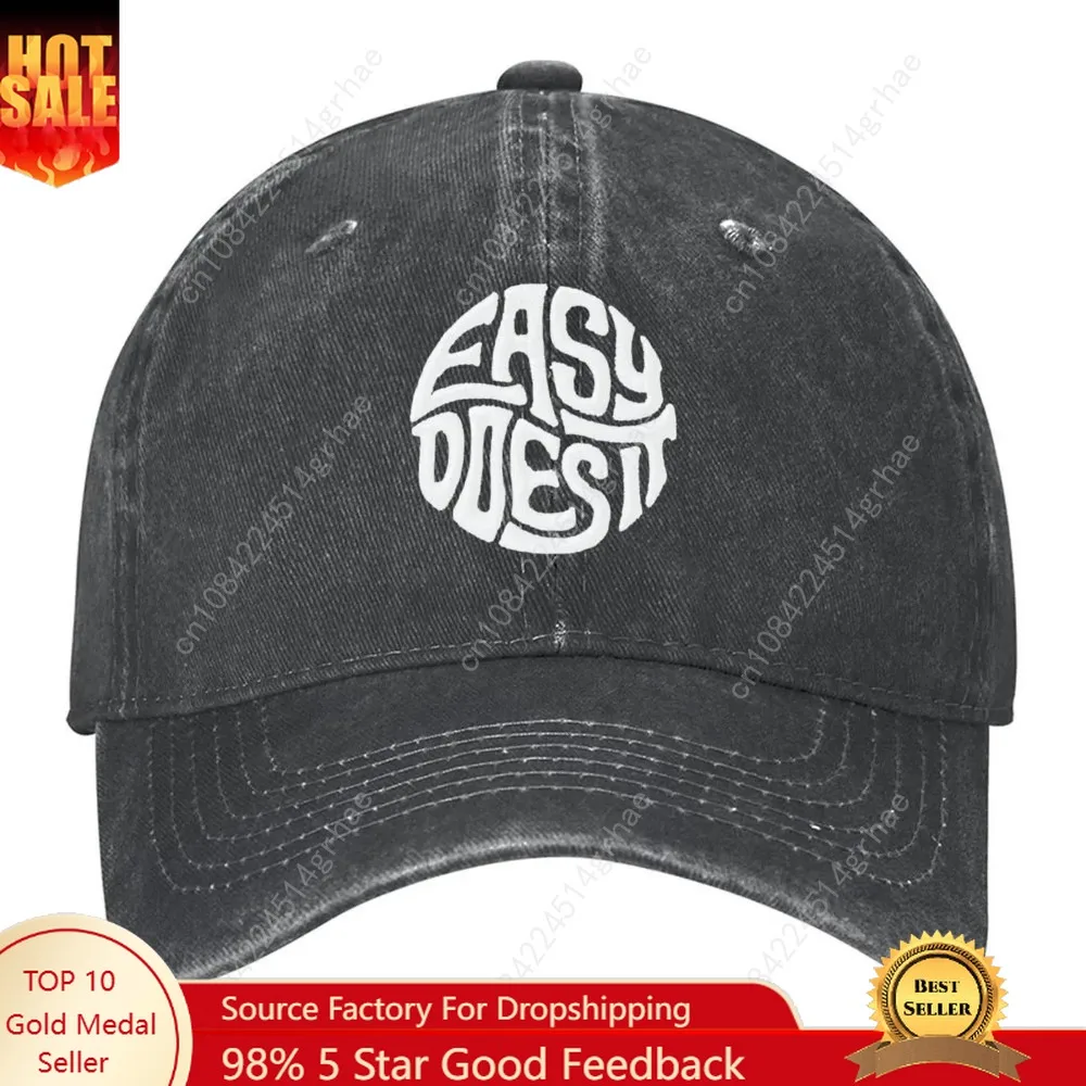 

Easy Does Print Baseball Cap Vintage Mountaineering Hat Golf Women Men Washed and Aged Sunshade Casual Sun-protective Hat