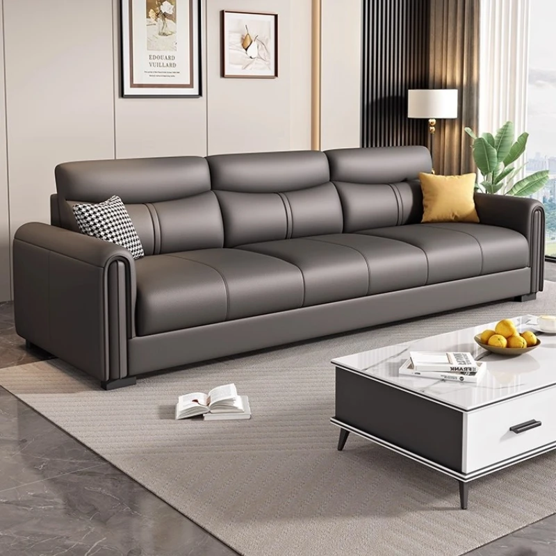 

Nordic 2025 new cat scratching leather all-leather latex sofa living room small apartment light luxury straight row three-person