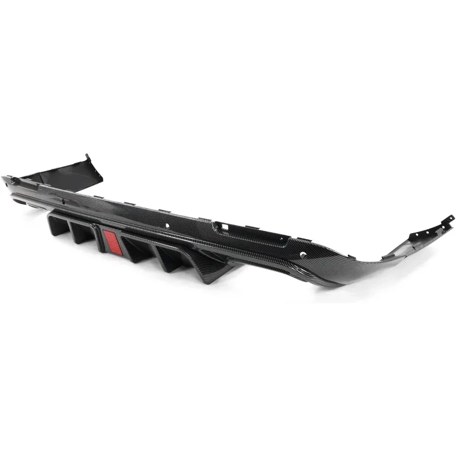 Rear Diffuser with Light Compatible with 20152023 Dodge Challenger IKON V6 Style Carbon Fiber Print PP Rear Bumper Lip Diffuser