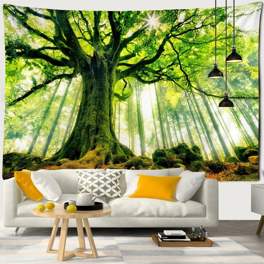 Beautiful Natural Forest Printed Large Wall Tapestry Cheap Hippie Wall Hanging landscape Wall Tapestries Mandala Wall Art Decor