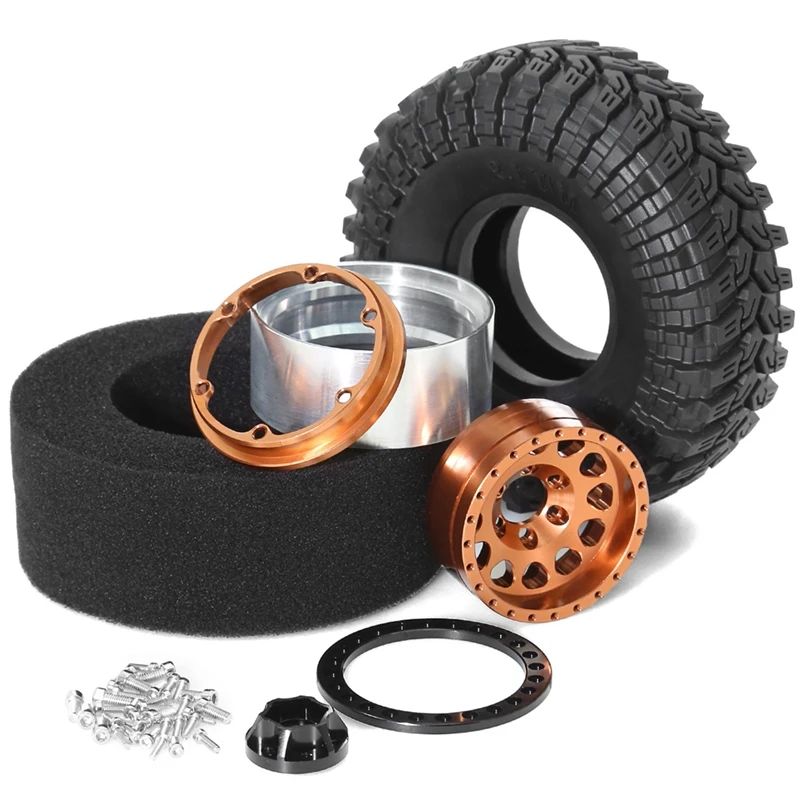 A73P-4PCS 1.9 Metal Beadlock Tires Claw Mud Terrain Wheel Tires For FCX10 Axial SCX10 Pro SCX10 UTB18 TRX4