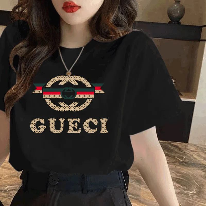 2024 Summer Hot Sale Fashion High-end Brand 100% Cotton New Street Clothing Graphic Print Women's Short-sleeved Casual T-shirt