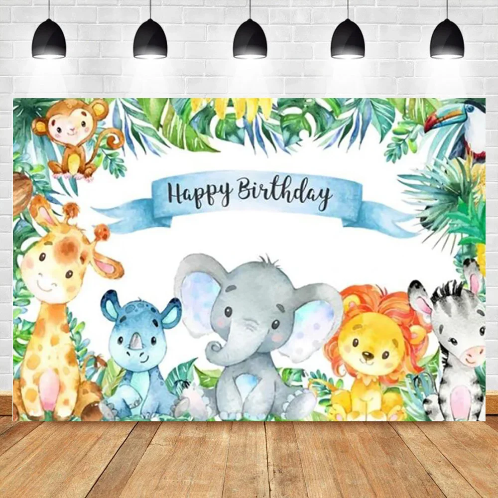 Foglie verdi casa della foresta amici scoiattolo giraffa volpe fotografia sfondo Prop neonato festa di compleanno sfondo XY-03