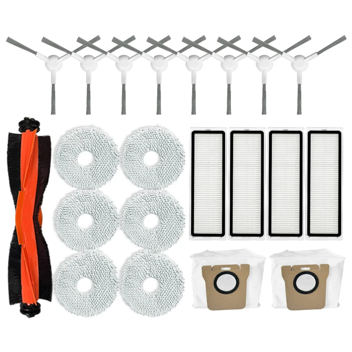 Kit d'accessoires pour aspirateur robot X20 + / X20 Plus, brosse latérale principale, filtre Hepa, vadrouille, gril, sacs à poussière