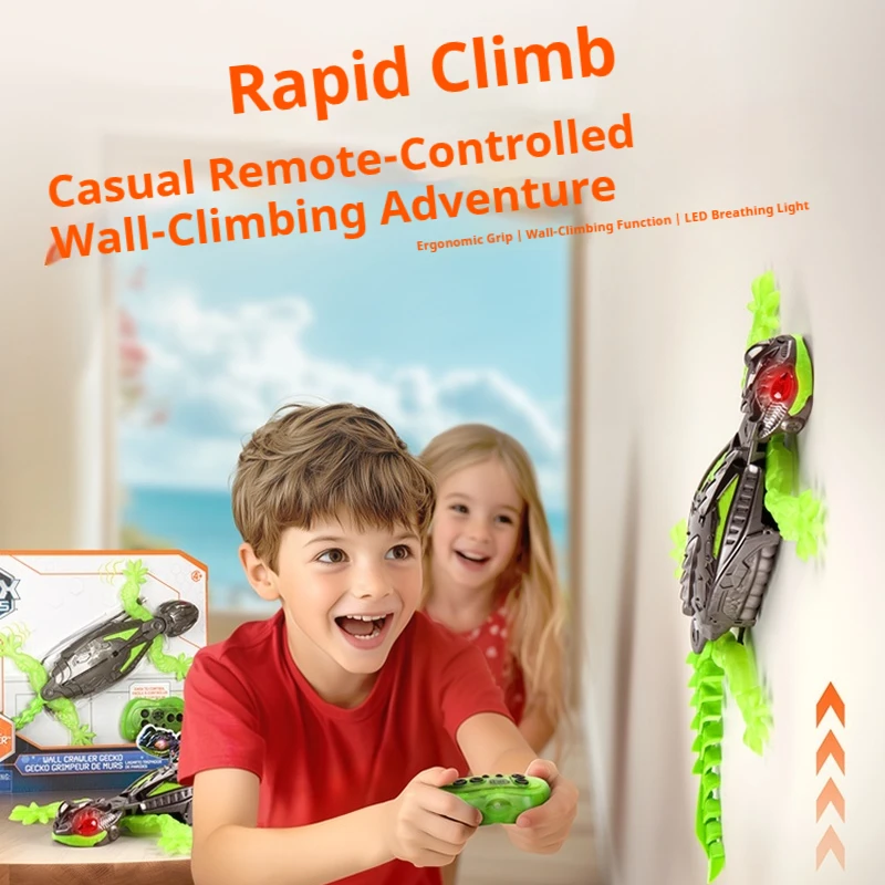 

Remote Control Electric Wall Climbing Dinosaur Robot Glow In The Dark Indoor Outdoor Interactive Toy For Boys Kids