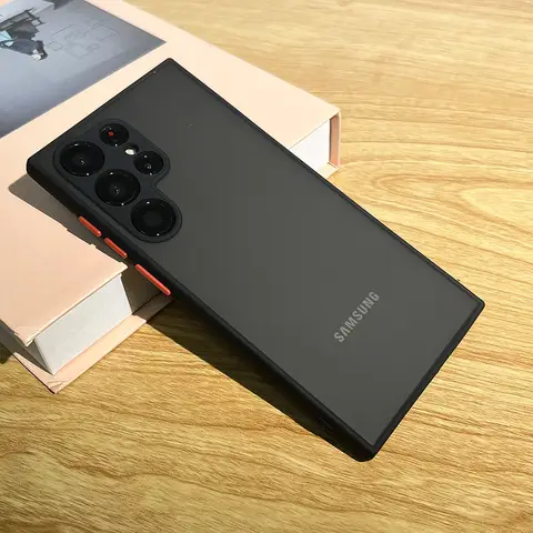 Aromr Shockproof Silicone Protect Case For Samsung Galaxy S24 S21 S22 S23 Plus S20 S21 FE S24 Ultra 5G Skin Feel Back Cover